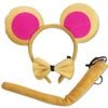3pcs Set Animal Costume Dress Up Party Bow Tie Tail Ears Book Week - Monkey Brown - Brown | Monkey (Brown)