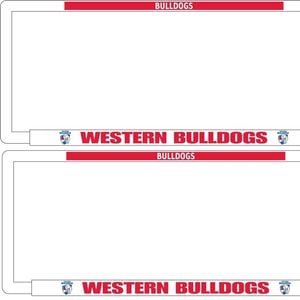 AFL Car Number Plate Frame Set Of Two - Western Bulldogs - Front/Back