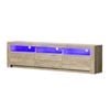 Oikiture TV Cabinet Entertainment Unit Stand LED RGB Oak 180cm