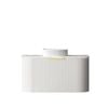 Attica 900mm Matte White Bentwood Fluted Wall Hung Curve Vanity With Natural Carrara Marble Top
