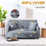 Advwin Chair Cover 1-seat Sofa Covers Chair Cover Stretch Slipcover Couch Lounge Recliner Grey