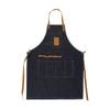Annabel Trends Sprout Denim Full Bib Garden Apron W/ Leather Trim Blue & Brown