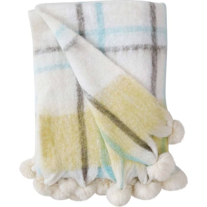 LVD Wool/Acrylic Throw Blanket Home Sofa/Couch Decor 130x170cm Tartan Mosssea