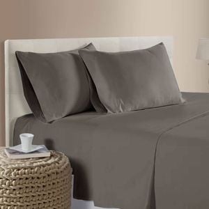 Bloomington 400TC Bamboo Cotton Premium Sheet Set 40cm Wall Mocha Double