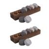 2x 6pc Bartender Granite Whisky Disc Set w/ Wooden Base Tray