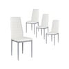 Costway 4x Pvc Leather Dining Chairs Upholstered Seat White