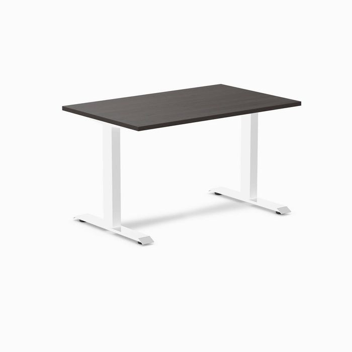 Desky Fixed Height Melamine Office Desk White Frame 120cm