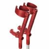 Forearm Crutches With Safety Cuff & Hinge, Lightweight & Adjustable - Red