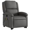 vidaXL Stand up Massage Recliner Chair Armchair Single Sofa Grey Real Leather