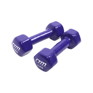 RTM 2kg Dumbbells Pair PVC Hand Weights Rubber Coated