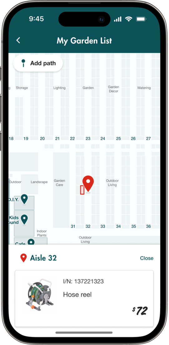 Circular saw location in store pin on a mobile on the Bunnings App