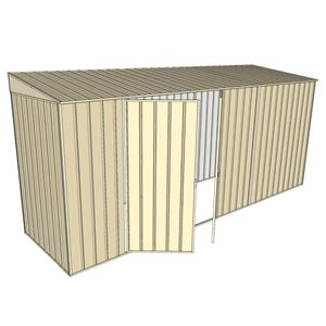 Build-A-Shed 1.2 x 4.5 x 2.0m Skillion Double Hinged Side Doors Shed - Cream