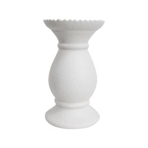Stoneware Ceramic Lopez 22.5cm Pillar Candle Holder Medium - Rustic White