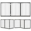 Costway 76cm Tall Wooden Pet Fence Dog Gate 3-panel Barrier Grey