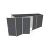 Build-a-Shed 0.8 x 4.5 x 2m Skillion Single Hinged Door Shed with Double Hinged Side Doors - Grey