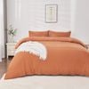 LINENOVA Pre Wash Microfibre Quilt Cover Set - Single,Rust