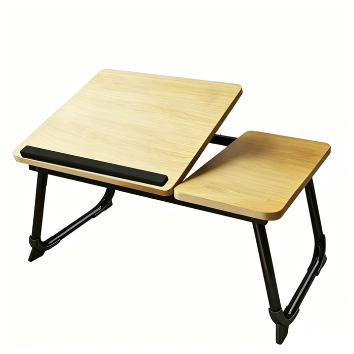 Catzon Laptop Desk With Cup Holder 5 Adjustable Angles-yellowwalnut