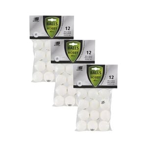 3x 12PK Sunflex Hobby Plastic Table Tennis Balls 40+ Rated General Use White