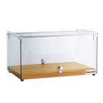 Exquisite One Tier Flat Glass Ambient Cake Display – Natural Oak Colour