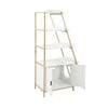 Costway 2in1 Cat Litter Box Side Entrance W/plush Mats Corner Shelf