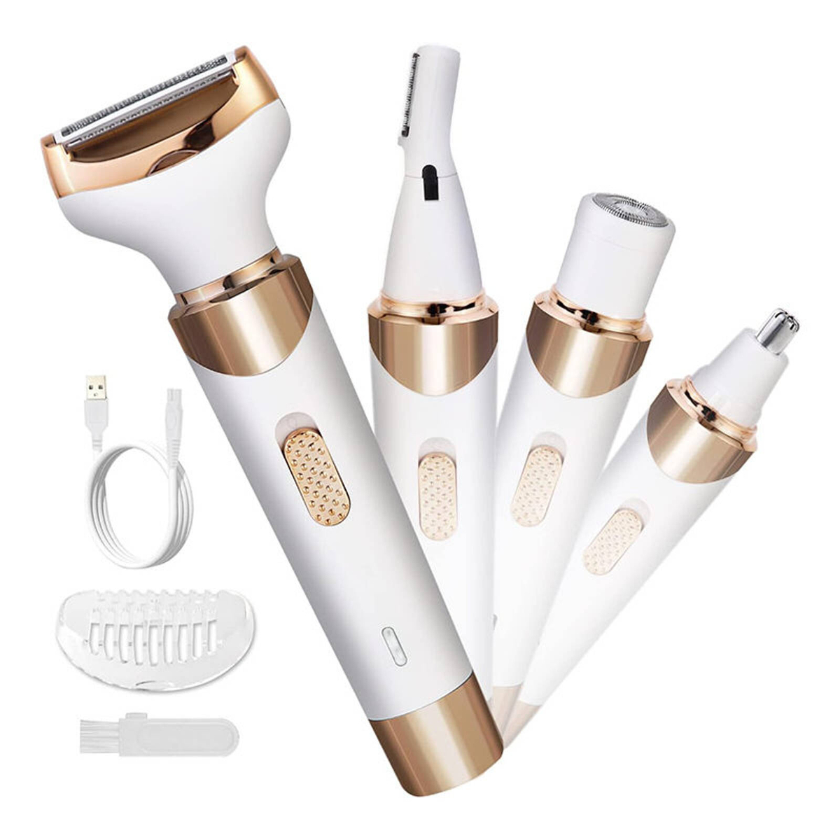 Catzon 4-in-1 Electric Razor Painless USB Rechargeable for Face Leg ...