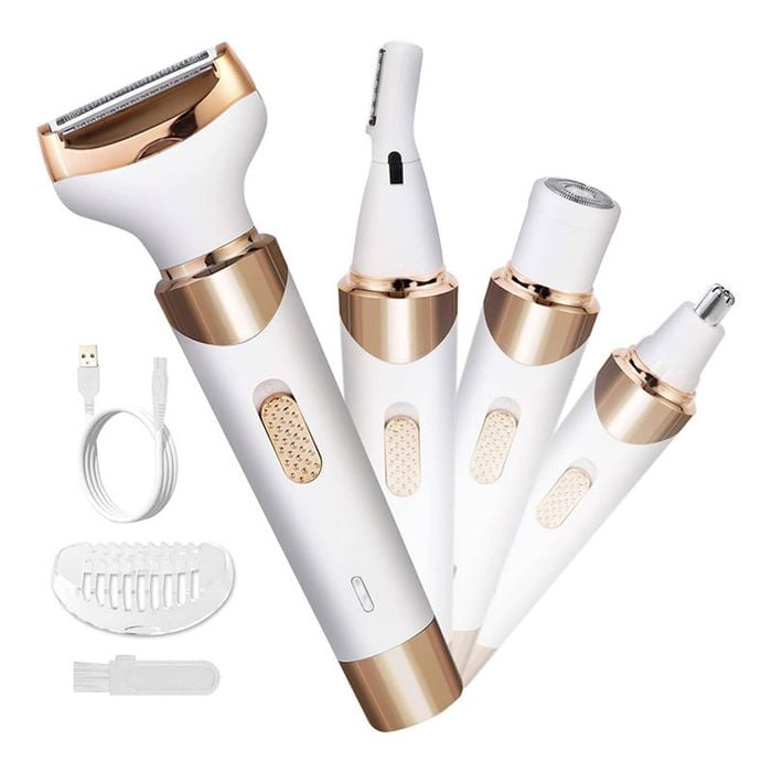 Catzon 4-in-1 Electric Razor Painless USB Rechargeable for Face Leg Brows