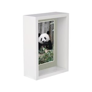 Nicola Spring 5" x 7" White 3D Deep Box Photo Frame - 4" x 6" Mount