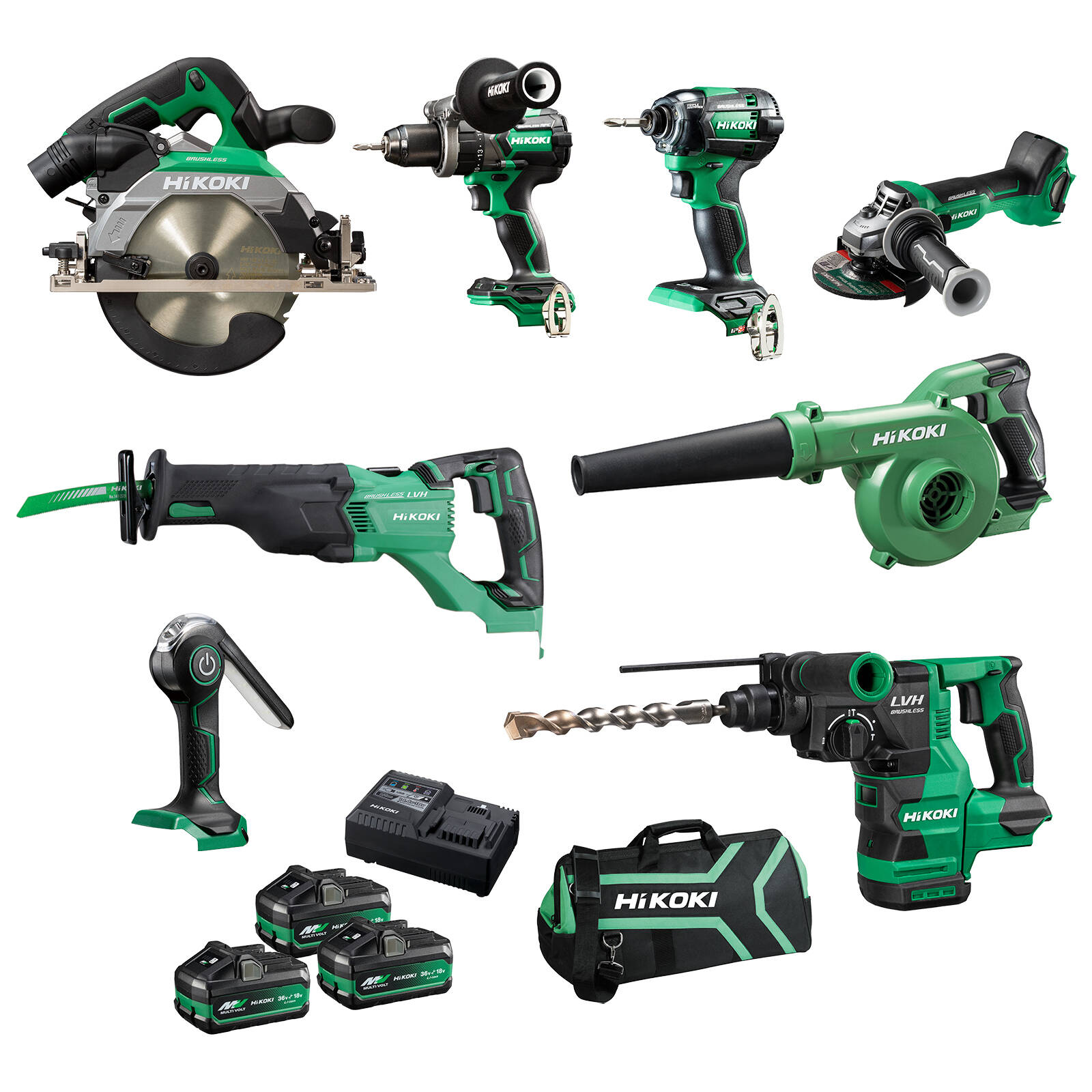 HiKOKI 18V Brushless Combo Kit - 8 Piece KC18D8P3(HRZ)