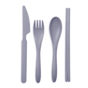 4pc The Good Brand Knife/Spoon/Fork/Chopsticks Cutlery Set - Charcoal