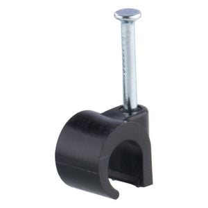 DETA 10mm Hook Cable Clips - 20 Pack - Black