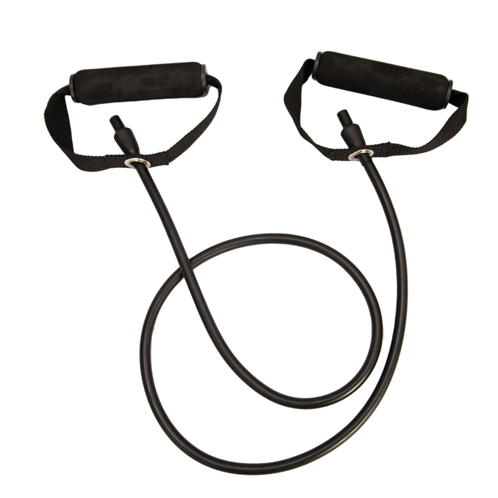Resistance Tube with Handles - 130cm Exercise Band for Strength Training, Pilates - Black