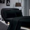 Fabric Fantastic 1000tc Ultra Soft King Size Bed Black Flat & Fitted Sheet Set