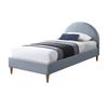 Alix King Single Bed Frame Velvet Fabric Blue