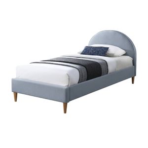 Alix King Single Bed Frame Velvet Fabric Blue