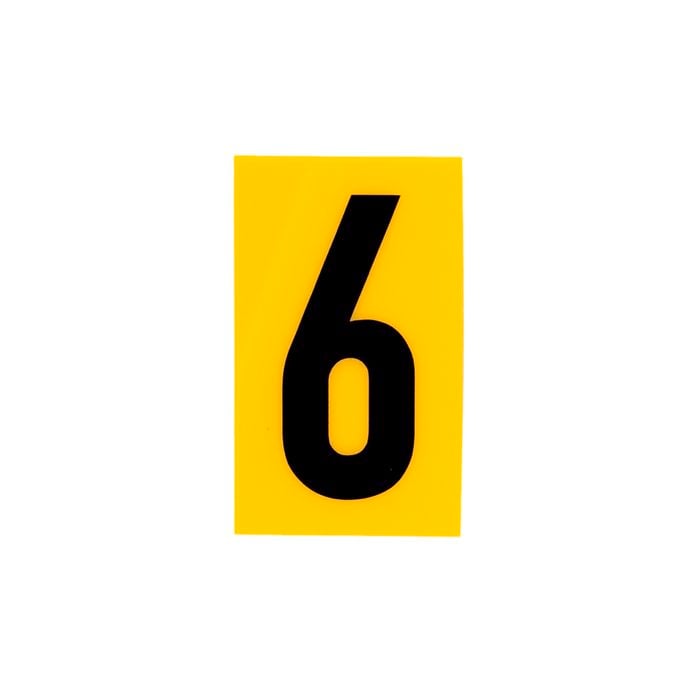 Sandleford 60mm Yellow Self Adhesive House Number 6