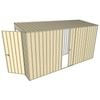 Build-A-Shed 1.2 x 3.7 x 2.0m Tunnel Shed Tunnel Hinged Door with 1 Sliding Side Door - Cream