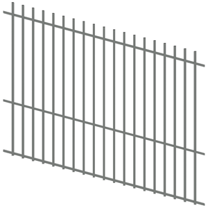 ProtectorAl 1201 - 2400 x 1800mm Palladium Silver Raked Up to 15º Batten Pool Fence Panel