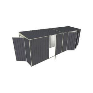 Build-a-Shed 1.5 x 6 x 2m Single and Double Hinged Side Door Skillion Shed - Grey