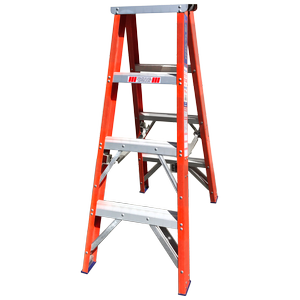 Indalex 1.2m 180kg Pro Series Industrial Fibreglass Double Sided Step Ladder