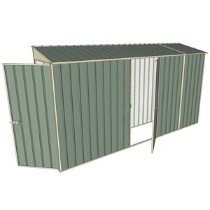 Build-a-Shed 0.8 x 3.7 x 2m Hinged Door Tunnel Shed With Single Hinged Side Door - Green