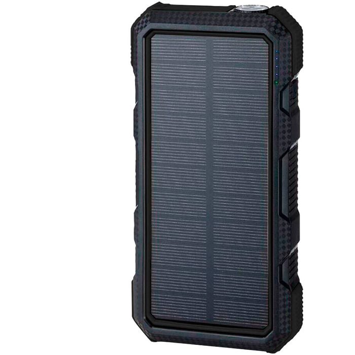 Maxxlee 20000mAh Qi Wireless Charger Solar Power Bank Black
