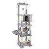 Costway 176cm Cat Tree Tower Pet Condo House Sisal Scratching Post Grey