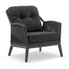 Hugo 1 Seater Outdoor Aluminium And Rope Lounge Chair Charcoal & Carbon Grey Rope/denim Cushions