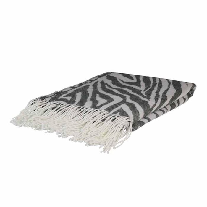 ZEBRA CHARCOAL JACQUARD THROW 130X150CM