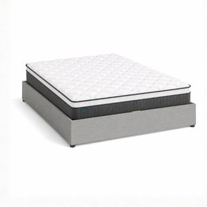 Zinus Queen Gas Lift Bed Base & Pocket Spring Mattress Set, Support iCoil Eurotop