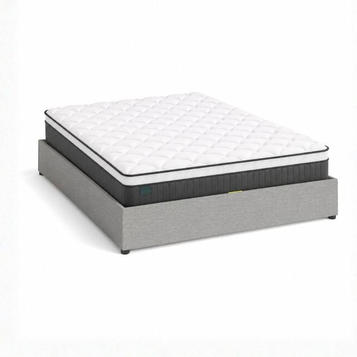 Zinus Queen Gas Lift Bed Base & Pocket Spring Mattress Set, Support iCoil Eurotop