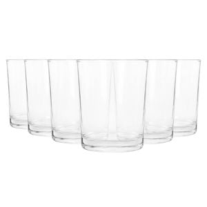 Argon Tableware 200ml Water Glasses - Set Of 6 Drinking Tumblers - Straight-sided Everyday Durable Soda Lime Glassware Set