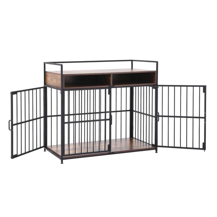 i.Pet 2-in-1 Wooden Dog Crate 104cm Pet Cage Furniture End Table Storage Black