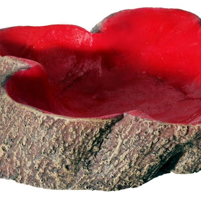 Aqua One Hermit Crab Tree Stump Bowl Red Large 14x10x3cm (37173r)