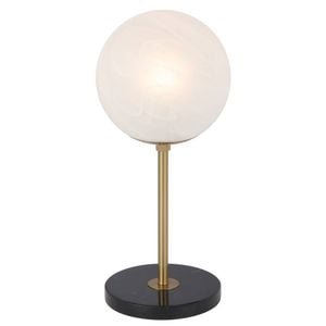 Telbix Oliana Contemporary Table Desk Lamp Light Metal Marble Glass Antique Gold Black Marble Alabastro